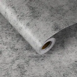 Unique Bargains - 15.7x197 Concrete Wallpaper, Cement Contact Paper, Vinyl Stained Matte Spot Textured Adhesive for Kitchen & Bathroom - Spot Medium Grey