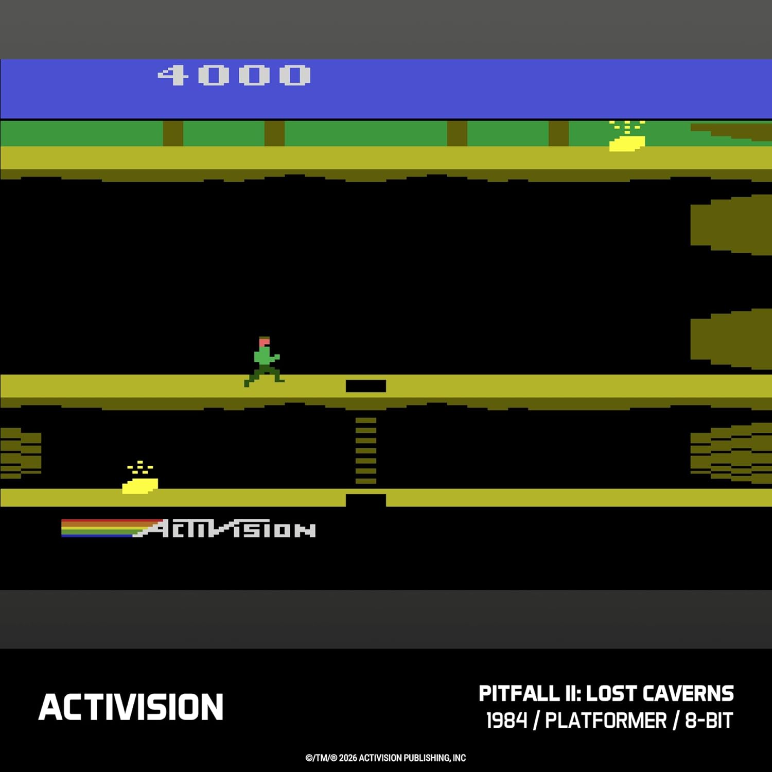 4000  
ACTIVISION  
PITFALL II: LOST CAVERNS  
1984 / PLATFORMER / 8-BIT  
©/TM/ 2026 ACTIVISION PUBLISHING, INC