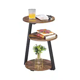 Cleave Techs Inc - Compact Country-Rustic Side Table - Brown