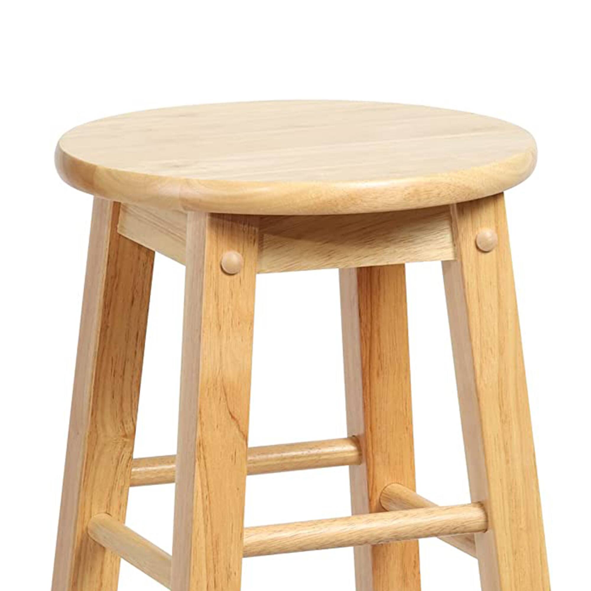 Alt View 2. PJ Wood - PJ Wood Classic Round Seat 29" Tall Kitchen Counter Stools, Natural (Set of 8) - Natural/Brown.
