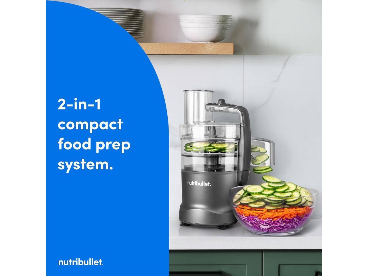 2-in-1 compact food prep system.  
nutribullet.
