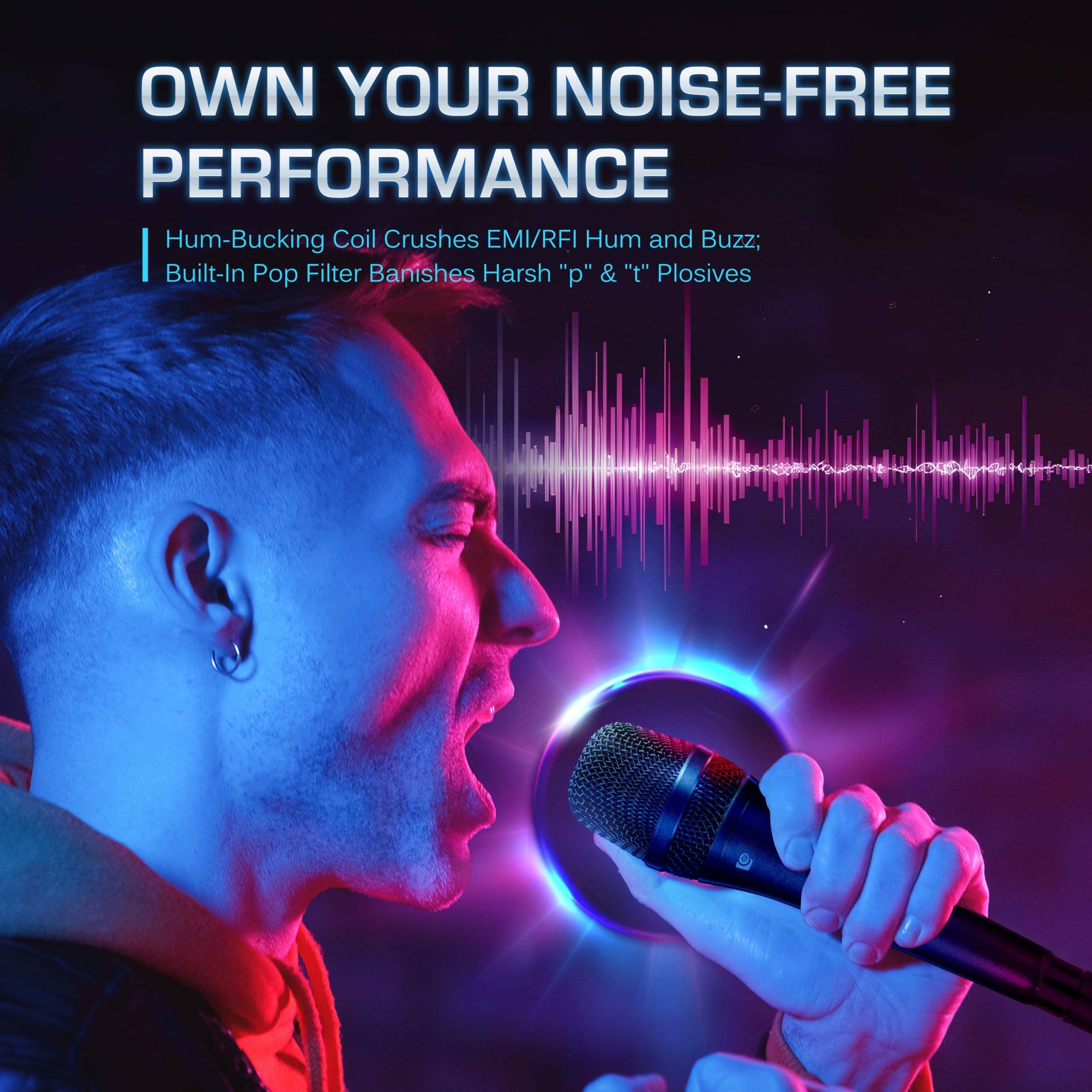 OWN YOUR NOISE-FREE PERFORMANCE

- Hum-Bucking Coil Crushes EMI/RFI Hum and Buzz;
- Built-In Pop Filter Banishes Harsh "p" & "t" Plosives