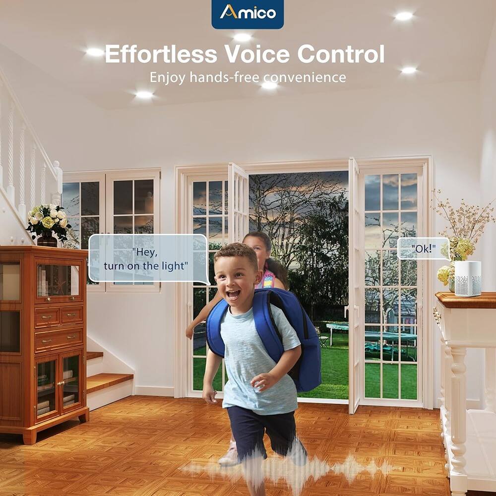 Amico  
Effortless Voice Control  
Enjoy hands-free convenience  

"Hey, turn on the light"  
"Ok!"