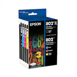 Epson - 802/802XL High-Yield and Standard Capacity Ink Cartridges - Black/Cyan/Magenta/Yellow