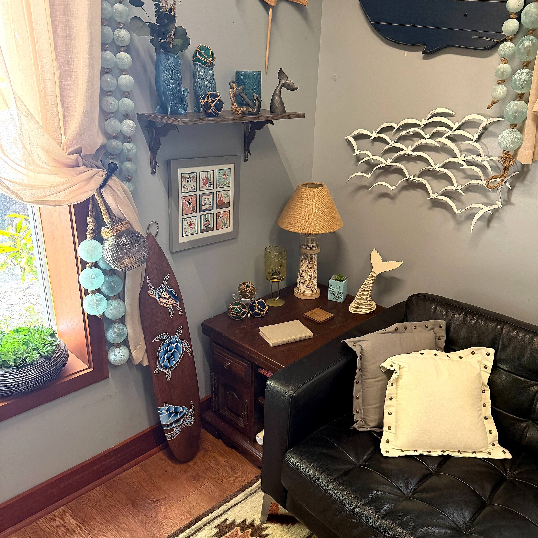 Alt View 6. Things2Die4 - Sea Turtle Surfboard Wall Hanging Coastal Wood Decor 39.5 in Brown Blue - Brown.