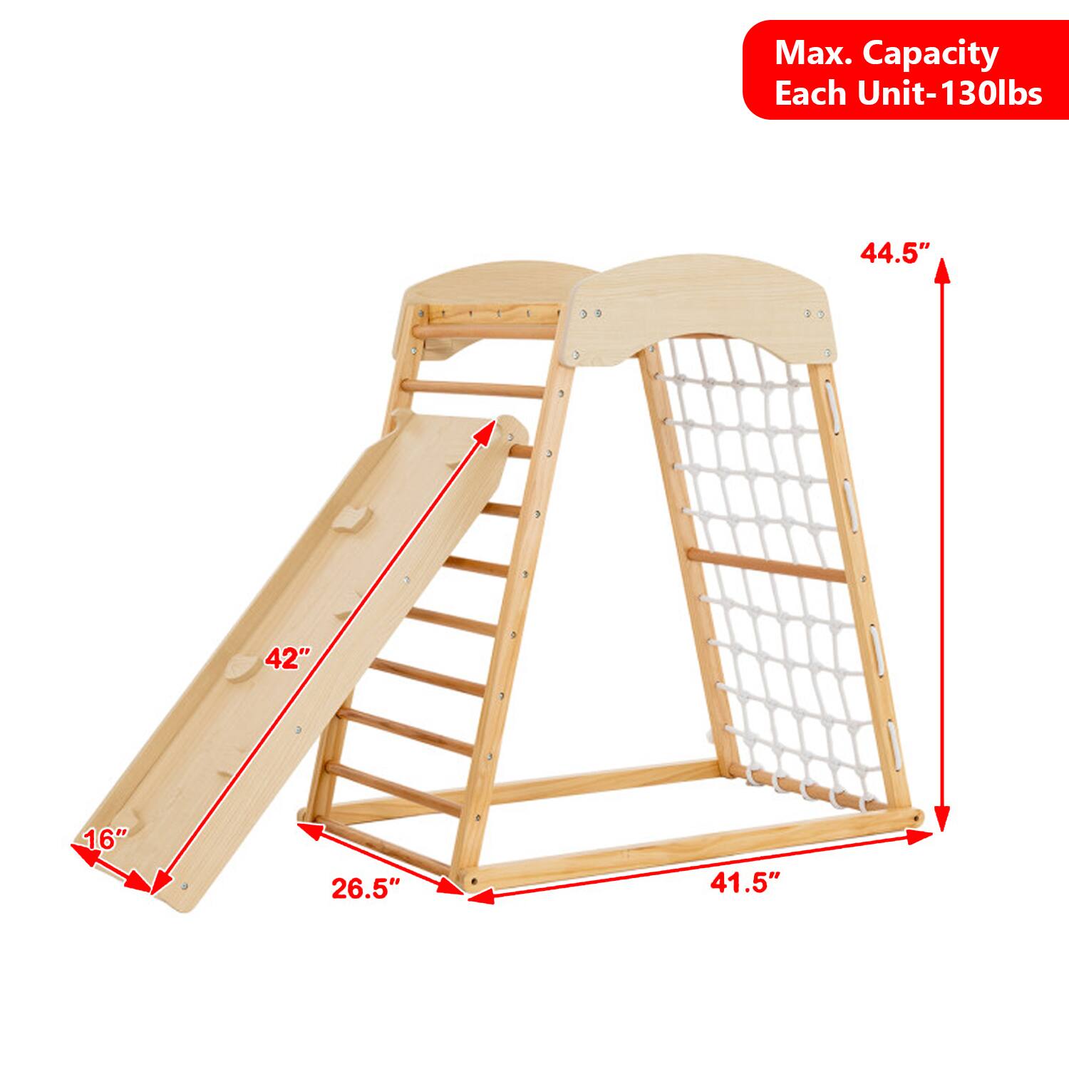 Max. Capacity Each Unit-130lbs  
44.5"  
42"  
16"  
26.5"  
41.5"