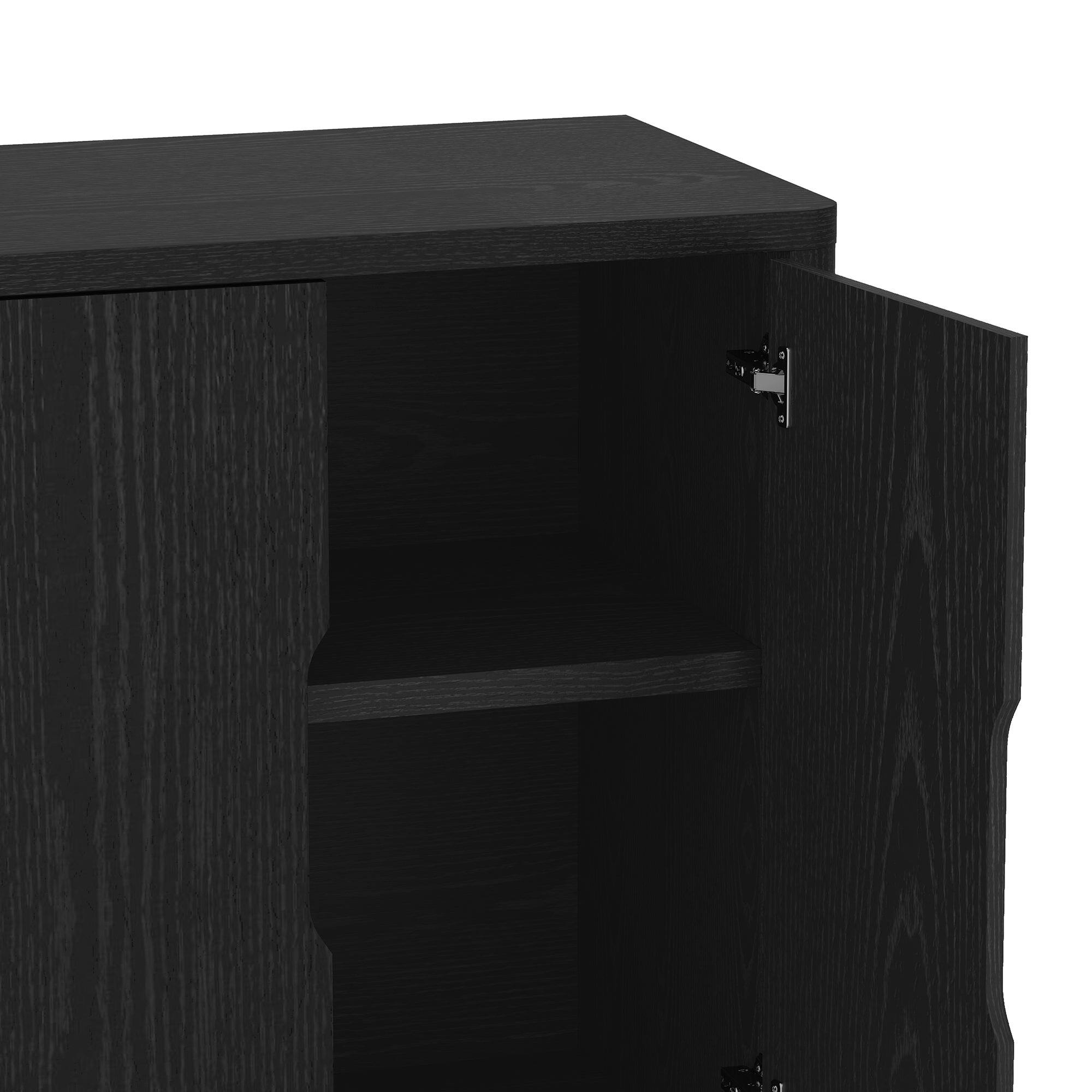 Alt View 2. Manhattan Comfort - Rivington Modern 60" Sideboard - Black.