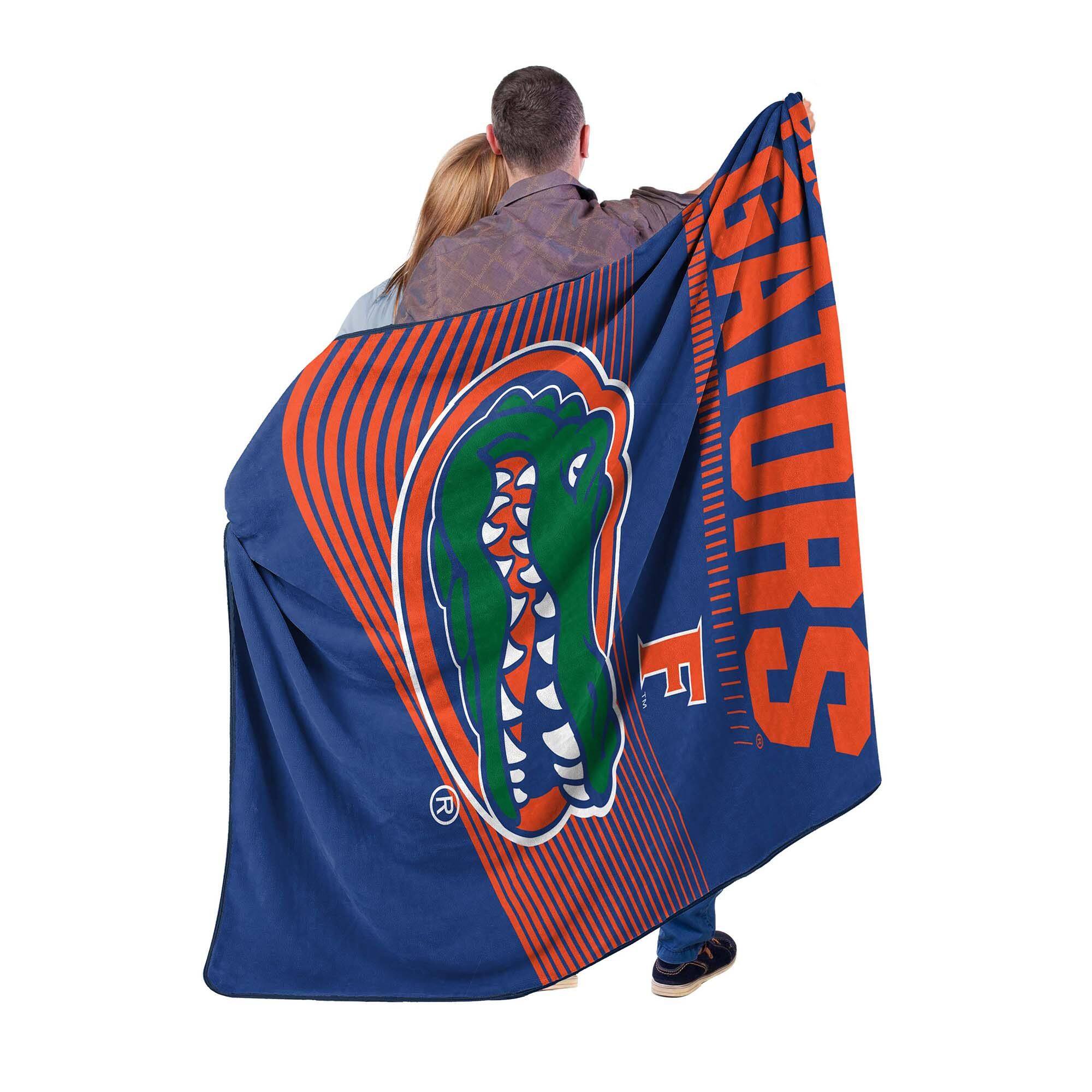 Angle. Sweet Home Collection - NCAA Florida Gators 60" x 80" Raschel Throw Blanket - Blue.