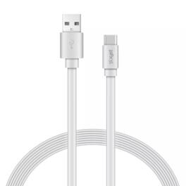 Xyst - Charge and Sync USB to USB-C Flat Cable 4Ft - White