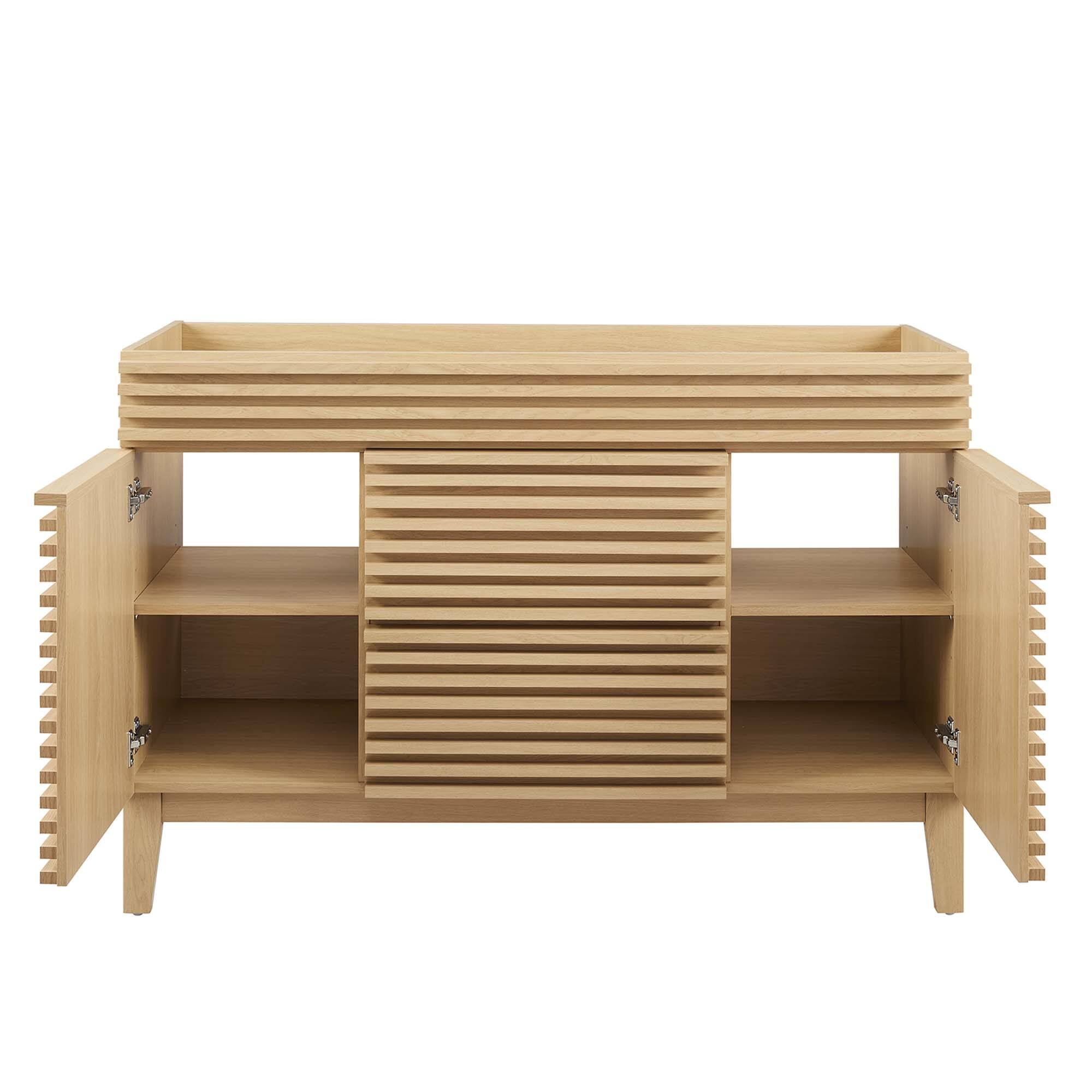 Alt View 5. Modway - Render 48" Bathroom Cabinet Basin Not Included by Modway - Oak.