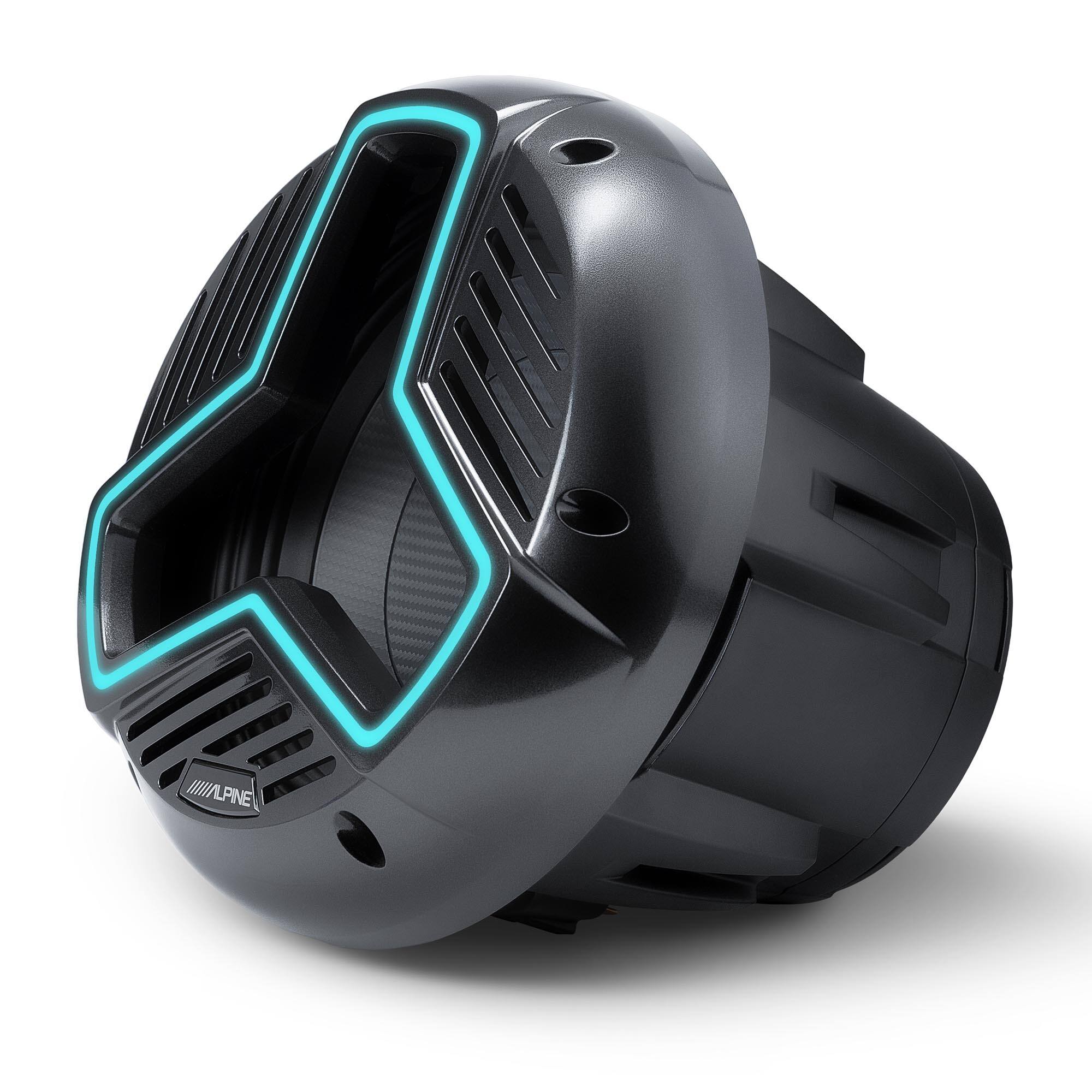 Alt View 10. Alpine - Alpine MRN-W10S4-IB-LB Marine 10" Subwoofer Infinite Baffle (Black) - Black/Gray.