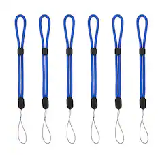 Front. Unique Bargains - Camera Wrist Strap, 6pcs Adjustable Nylon Wristlet Lanyard String for Camera Keys Keychain Phone USB Wallet - Pure Dark Blue.