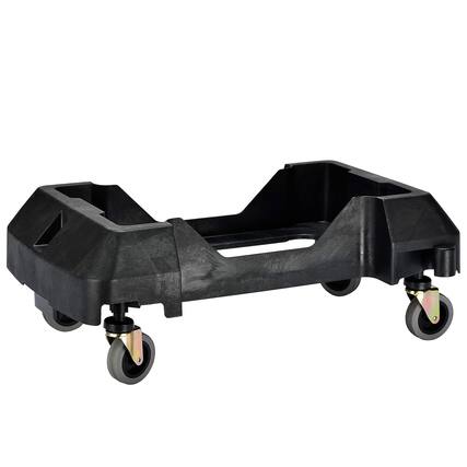 Front. Alpine Industries - Rectangular Dolly for 23 Gallon Trash Can Receptacle - Black.