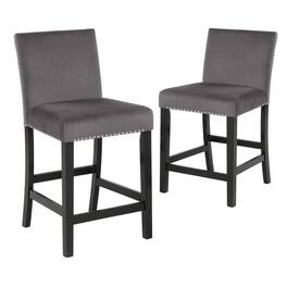 New Classic Furniture - Furniture Celeste 39.5" Wood Counter Chair (Set of 2) - Gray