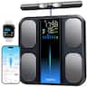 Renpho - 8-Electrode Digital Scale with BMI Body Fat Muscle Mass, Body Composition Analyzer, Larger Platform - Black