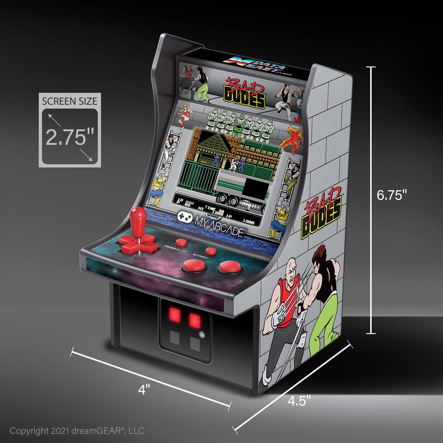Bad Dudes Micro Player Arcade Machine 6 Inch Collectable