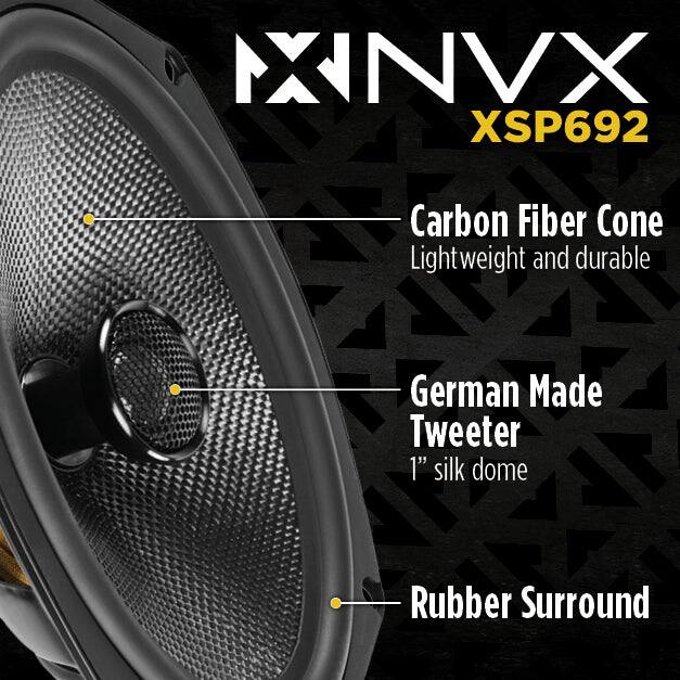 XNVX XSP692 Carbon Fiber Cone Lightweight and durable German Made Tweeter 1" silk dome Rubber Surround