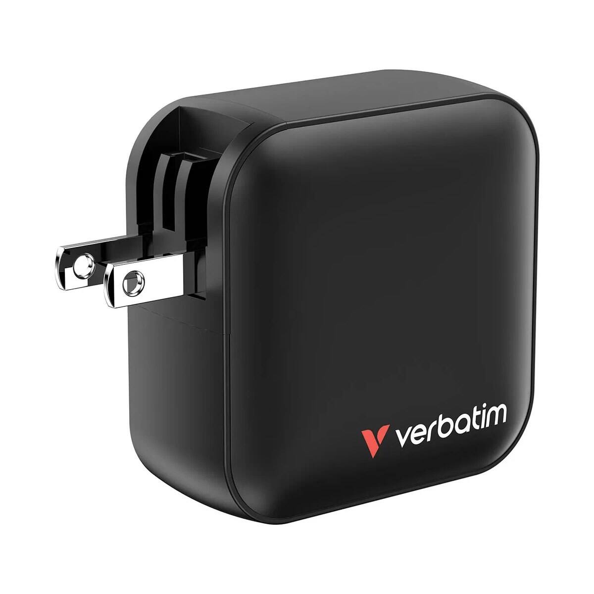 Alt View 4. Verbatim - Verbatim 100W 4-Port USB Mini GaN Wall Charger - Black.