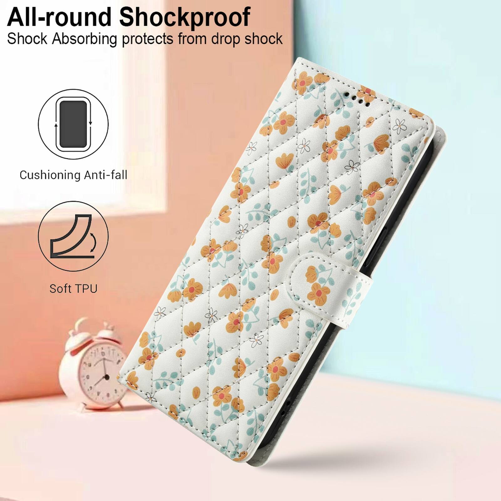 All-round Shockproof  
Shock Absorbing protects from drop shock  
Cushioning Anti-fall  
Soft TPU
