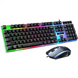 COWIN - Gaming Keyboard and Mouse Combo LED Rainbow Backlit - Black