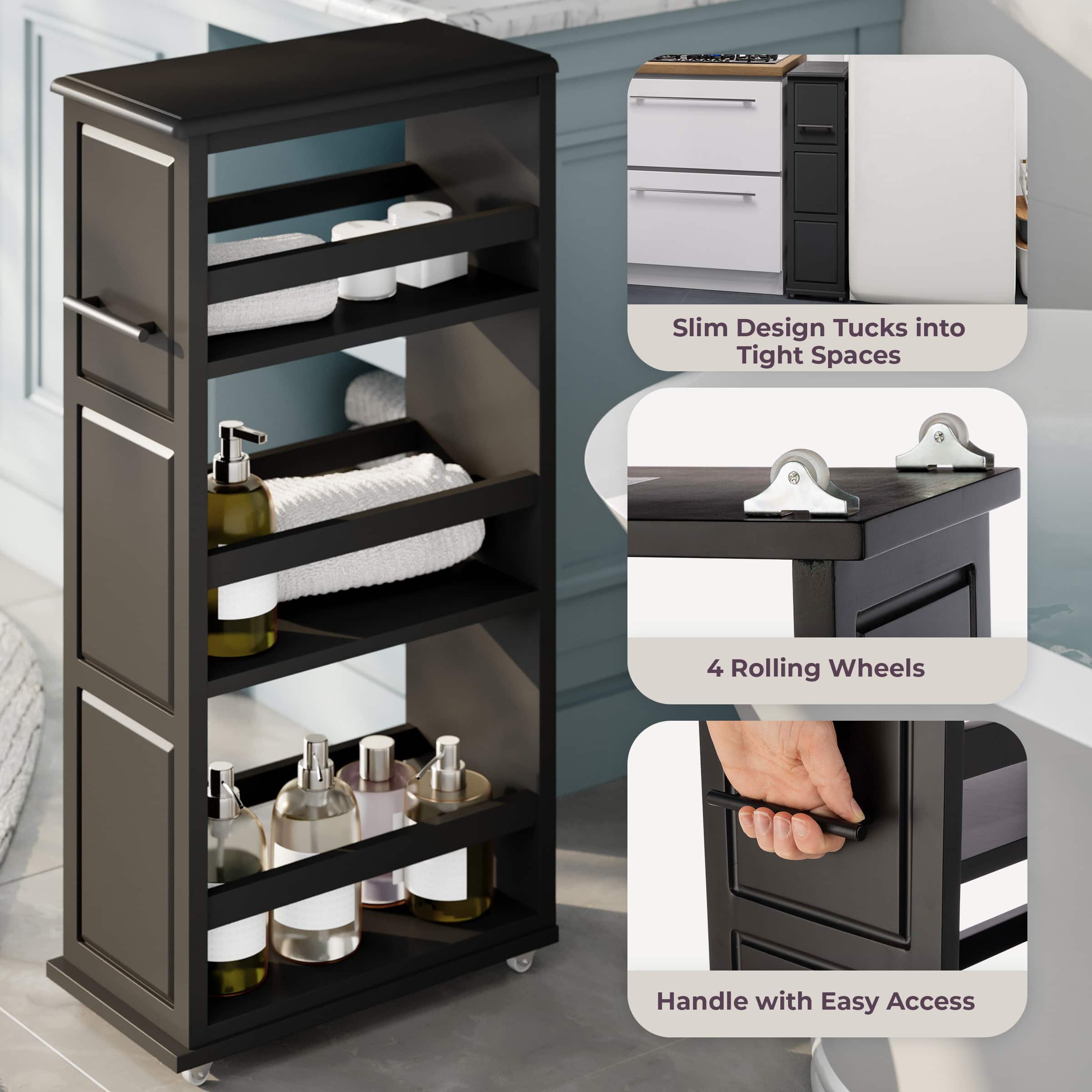 Lavish Home Rolling Storage Cart