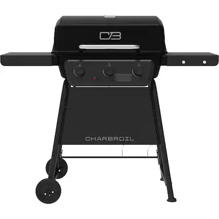 Front. Charbroil - 3-Burner Gas Grill - Black.