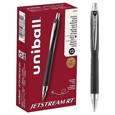 uni-ball - uni Jetstream RT Retractable Ballpoint Pen, Medium Point, 1.0mm, Black Ink, Dozen (73832)