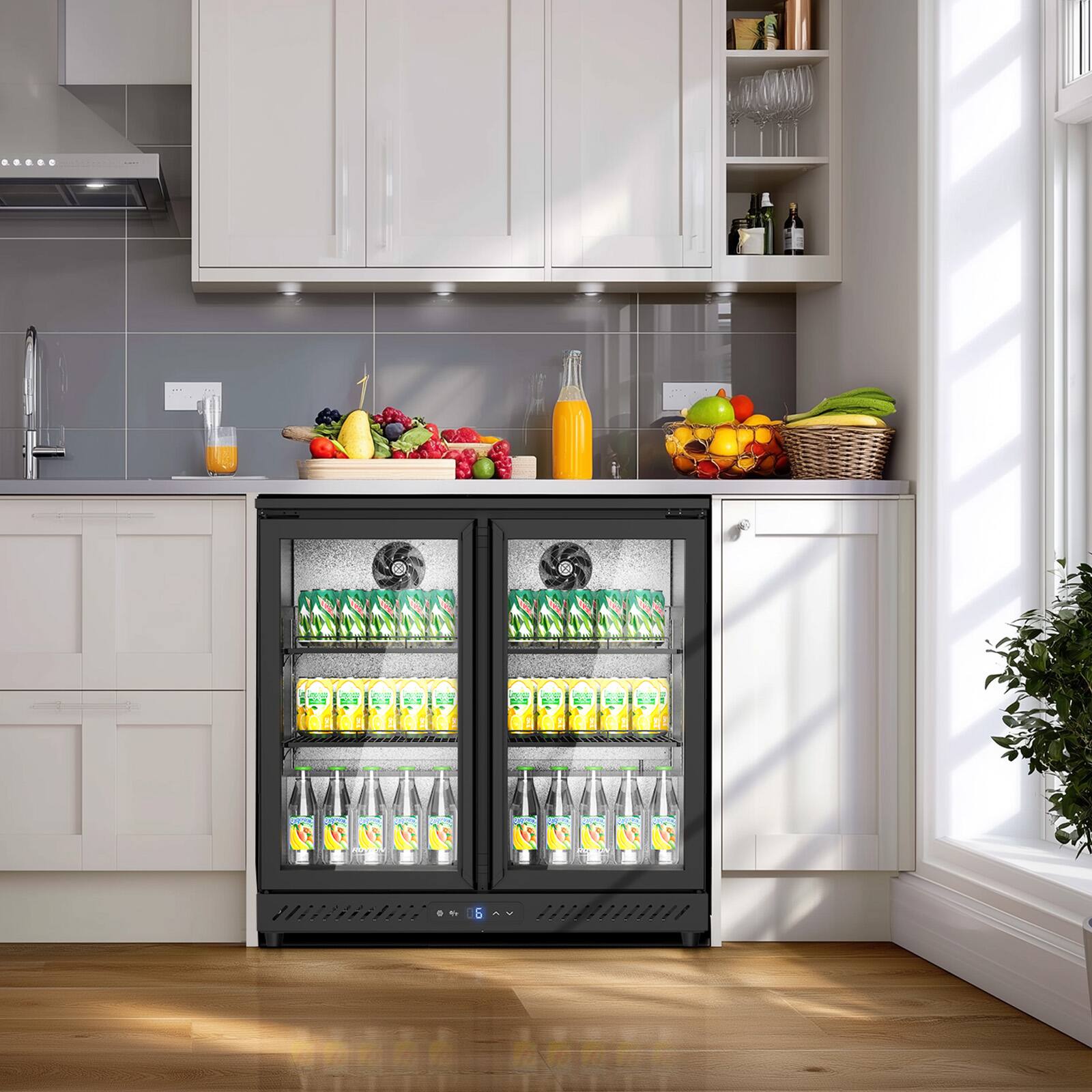 Alt View 8. Winado - 7 Cu.Ft Commercial Beverage Refrigerator ETL , Merchandiser Display Refrigerator Beverage Cooler 2 Glass Door , LED - Black.