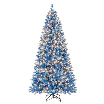Front. Resenkos - Resenkos 6-Ft Artificial Christmas Tree - 767 Snowy Branch Tips, Blue - Blue.