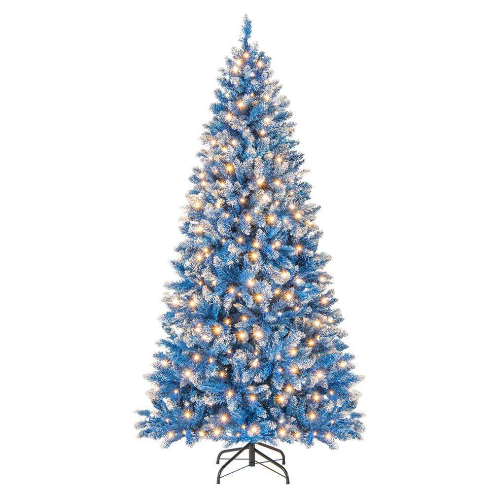 Front. Resenkos - Resenkos 6-Ft Artificial Christmas Tree - 767 Snowy Branch Tips, Blue - Blue.