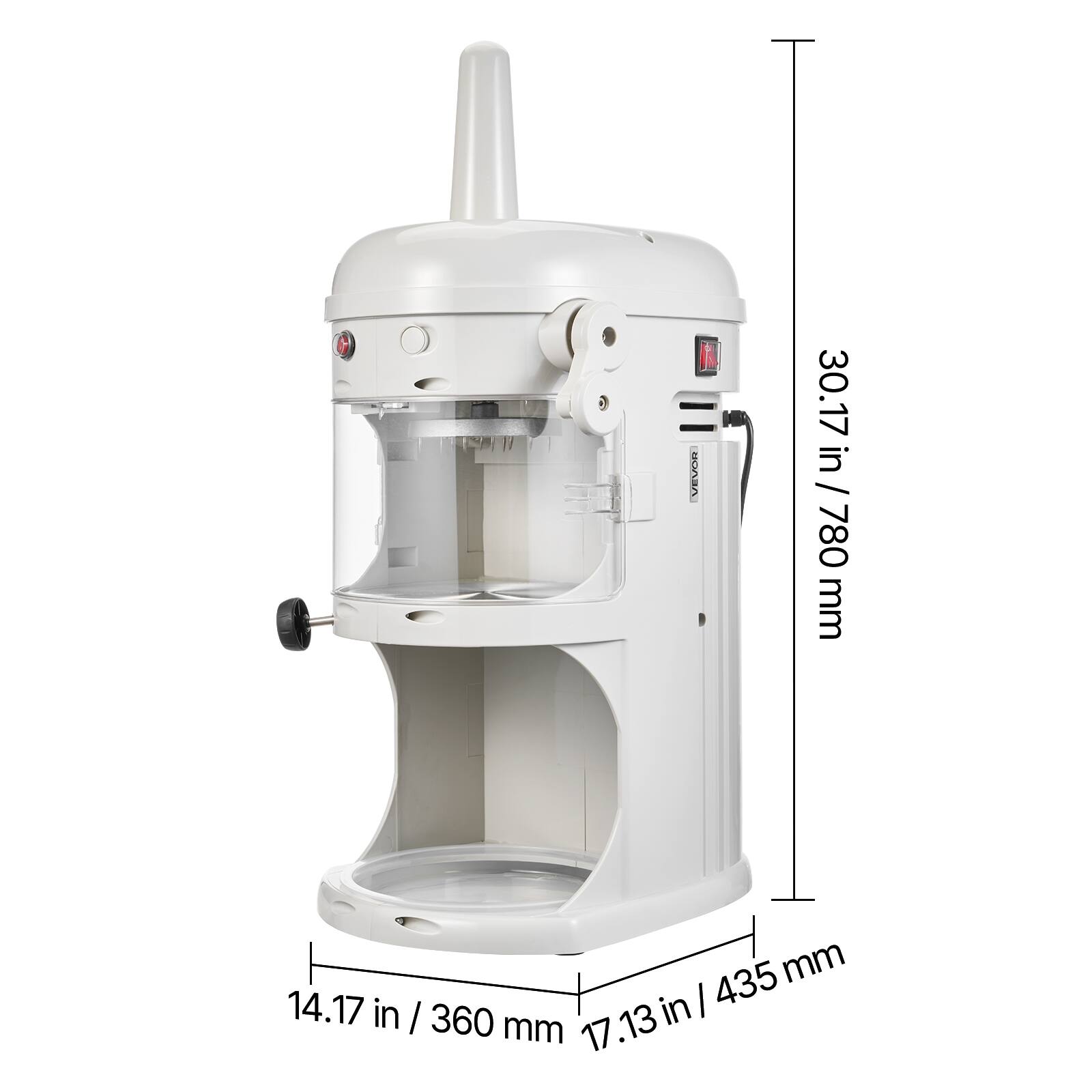 VEVOR Commercial Ice Shaver Crusher, 220lbs/hr Electric Fluffy Ice
