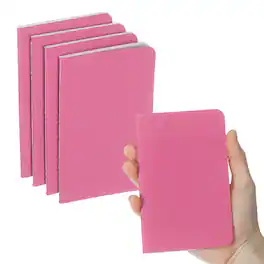Unique Bargains - 6pcs A6 Notebook, Mini Pocket Kraft Memo Notepads Lined Sketchbook 3.5x5.5 Inch 30 Sheets for Office Travel - Hot Pink