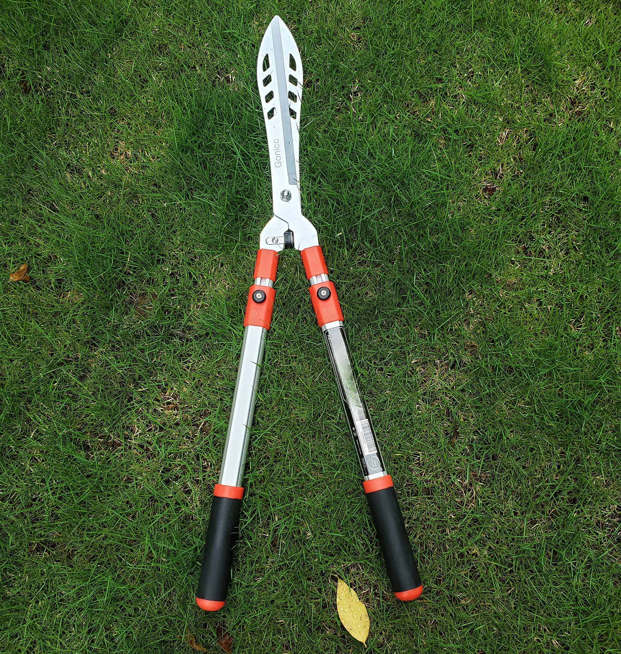 Alt View 4. JETRANSPORT - Professional Adjustable 33"+ 13" Hedge Shears. Handle Length Range 19"-32"  With Wavy Sk-5 Steel Garden Prunin - Default.