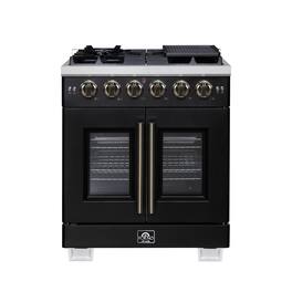 Forno Appliances - Capriasca 4.32 Cu. Ft. Freestanding Gas Convection Range with French Doors - Black