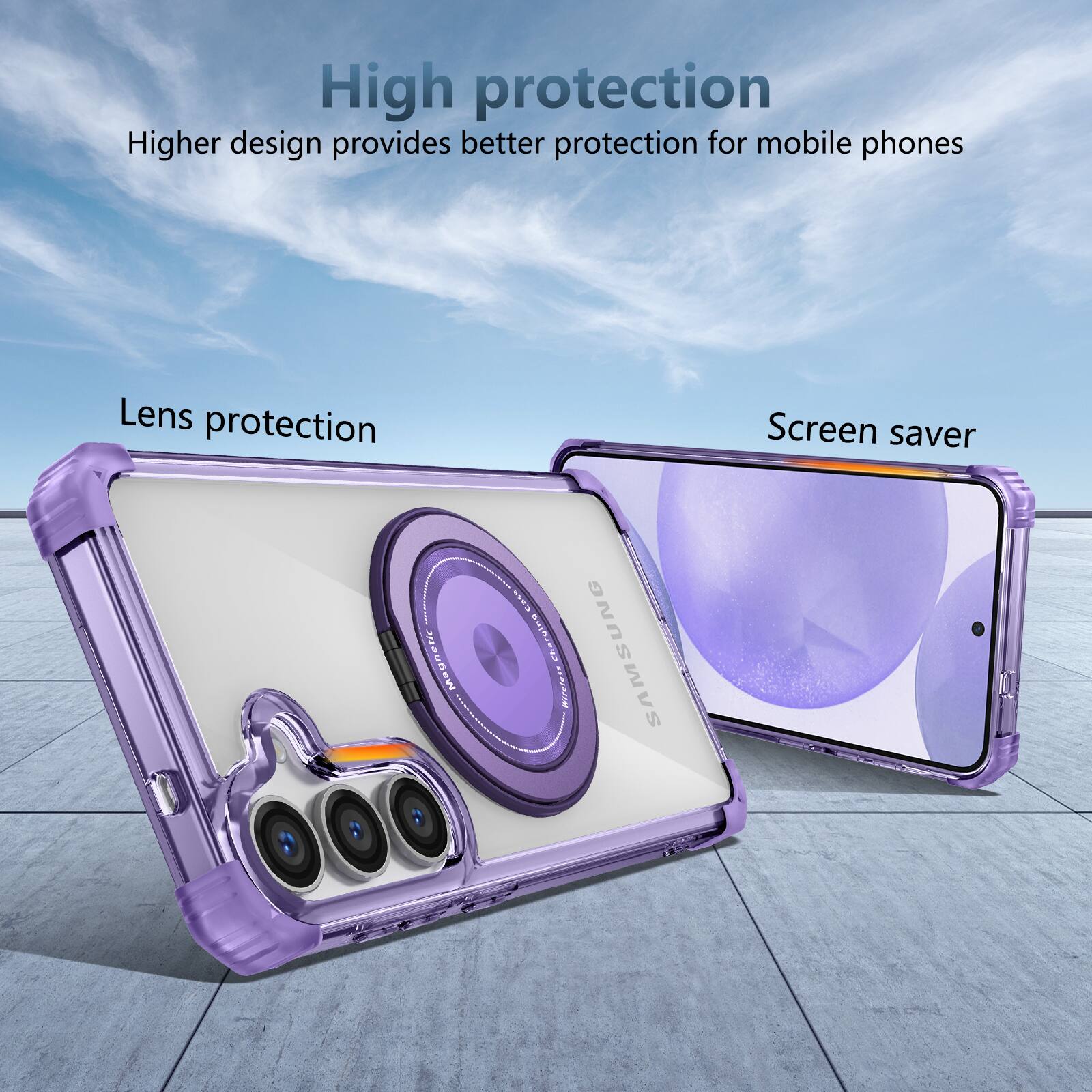High protection  
Higher design provides better protection for mobile phones  
Lens protection  
Screen saver  
Magnetic  
SAMSUNG AGION4
