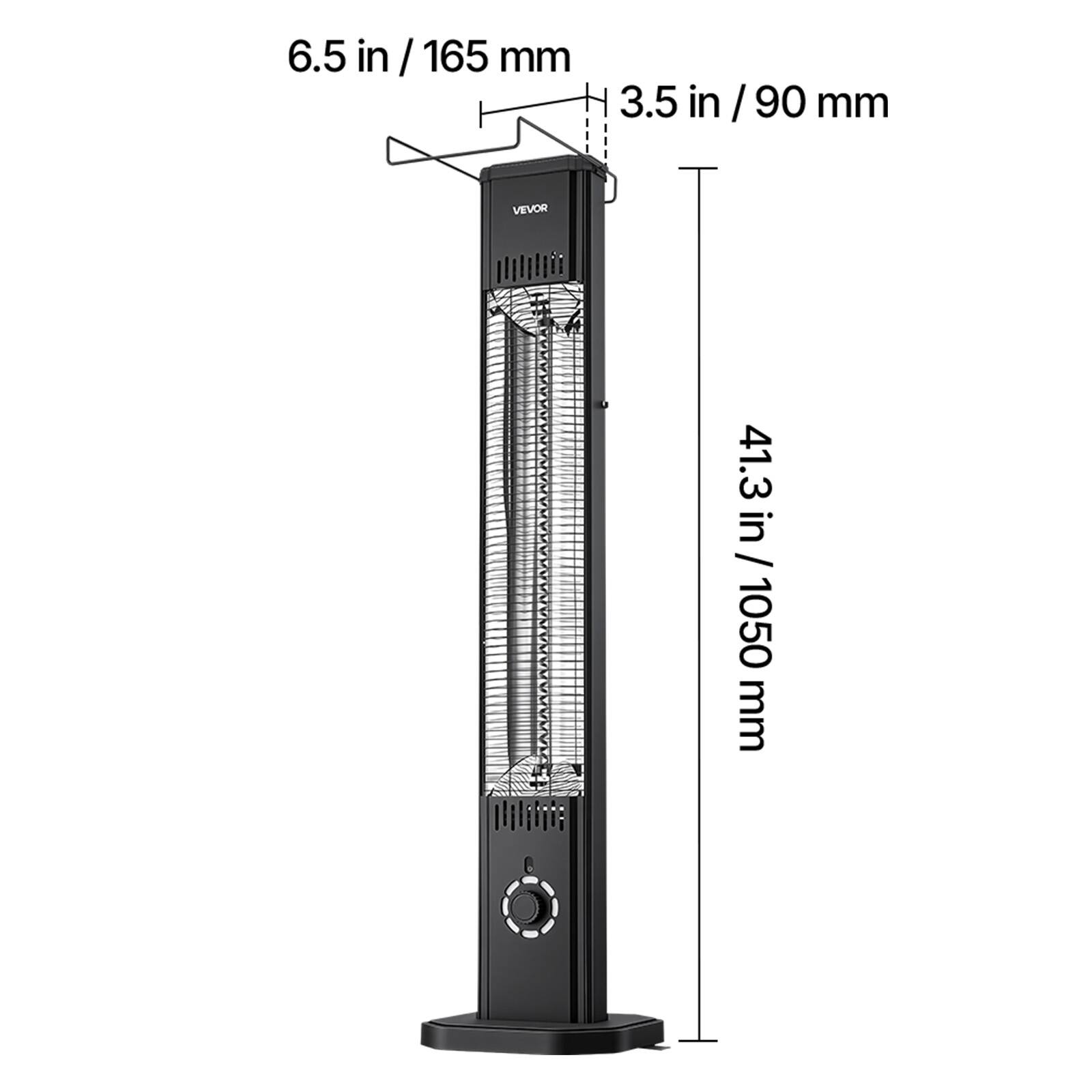 6.5 in / 165 mm VEVOR  
3.5 in / 90 mm  
41.3 in / 1050 mm