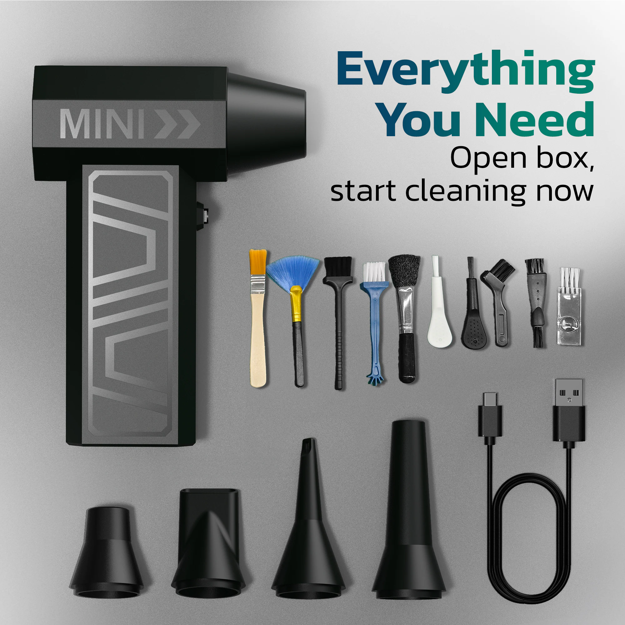 MINI Everything You Need  
Open box, start cleaning now