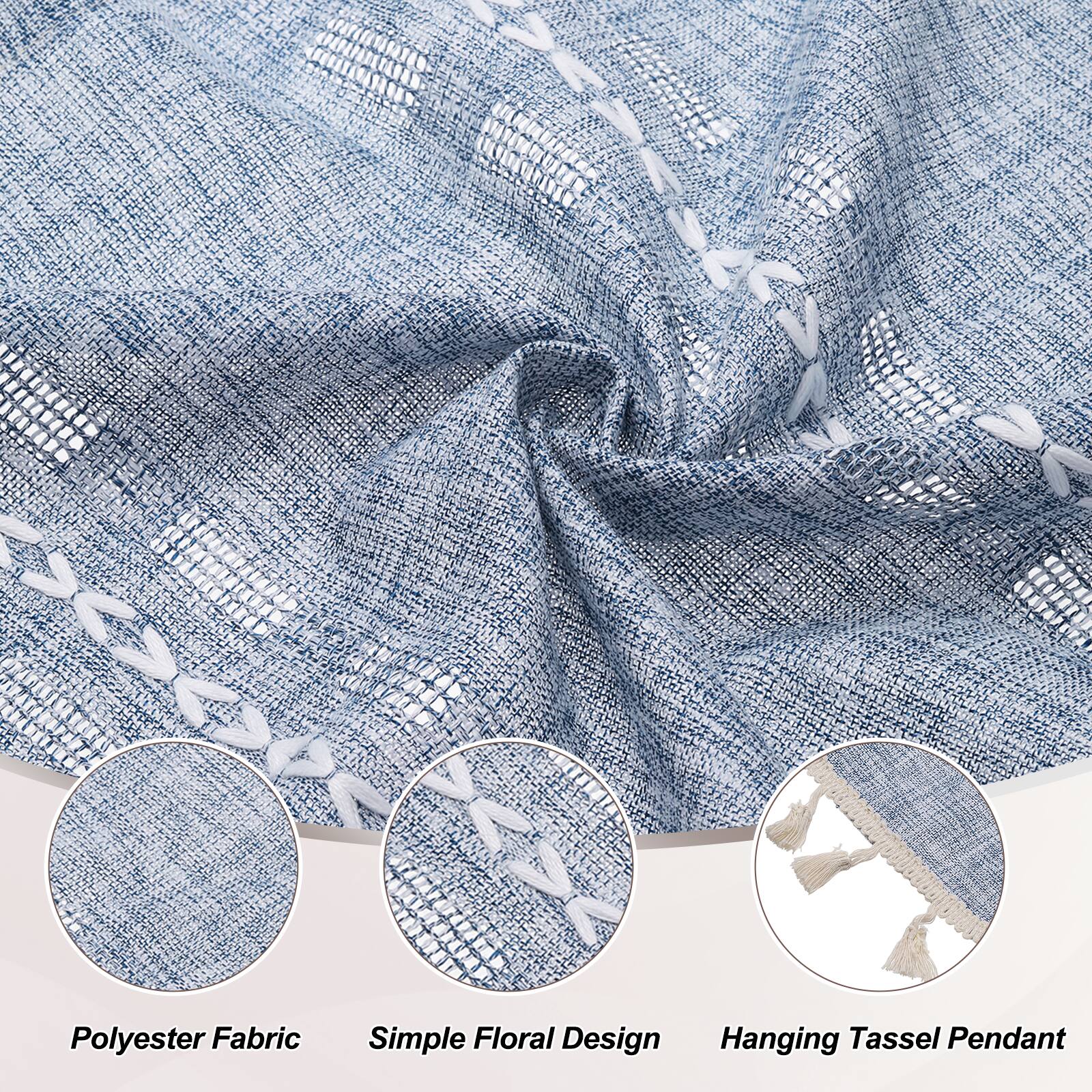 Poa Polyester Fabric Simple Floral Design Hanging Tassel Pendant