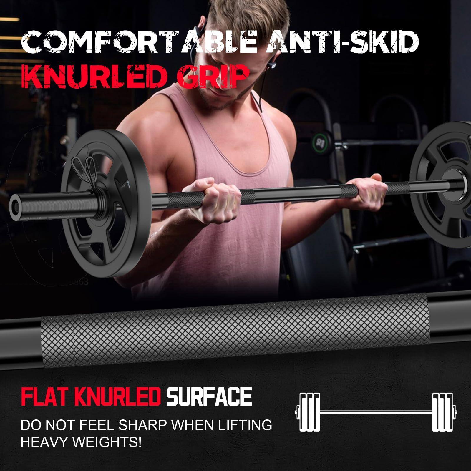 **COMFORTABLE ANTI-SKID KNURLED GRIP**

**FLAT KNURLED SURFACE**

DO NOT FEEL SHARP WHEN LIFTING HEAVY WEIGHTS!