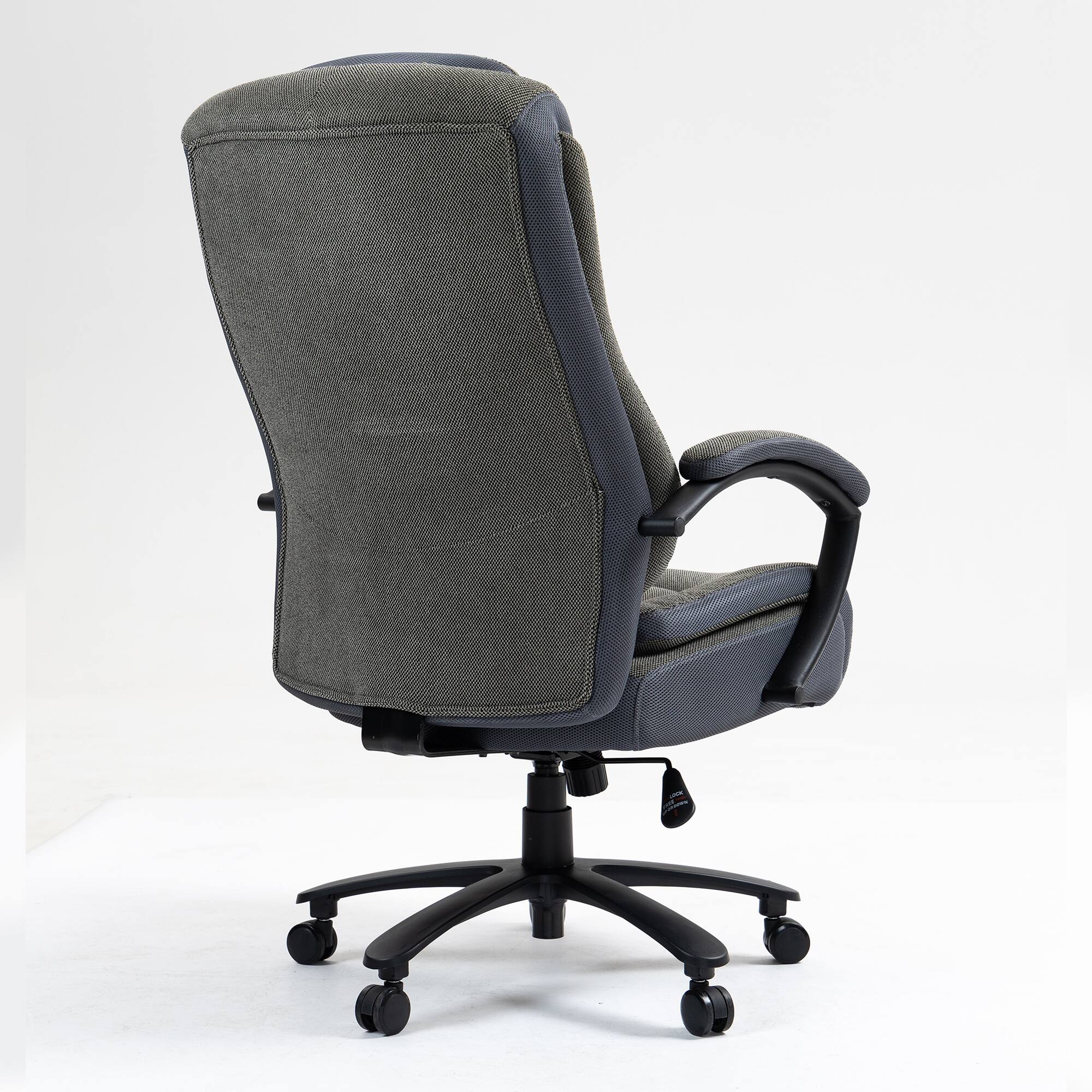 GOODSILO - High Back Ergonomic Office Chair - Adjustable Height, Lumbar Support, Fabric Computer Desk Chair - Black+Grey - Thumbnail 3