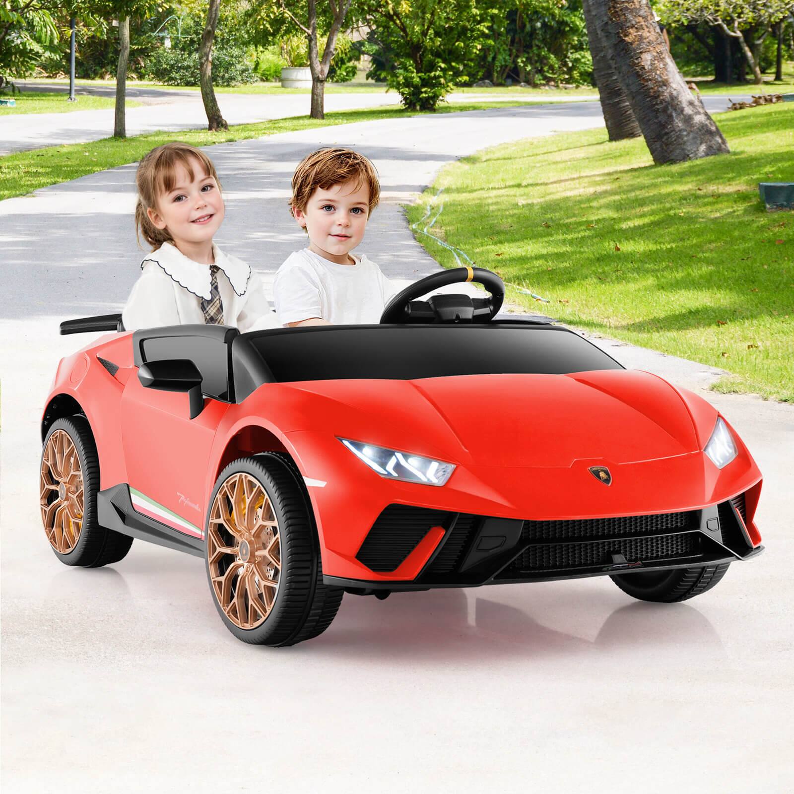 Alt View 1. Costway - Costway 4WD 2-Seater Ride on Car, Licensed Lamborghini Kids' Vehicles with Remote Control - Red.