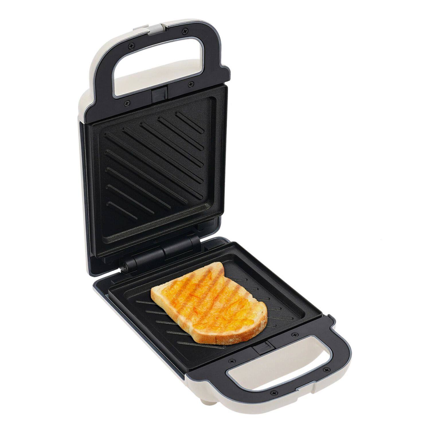 Alt View 2. Home Collection - Portable Sandwich Maker Breakfast Machine – Compact Non-Stick Sandwich Press - Black / White.