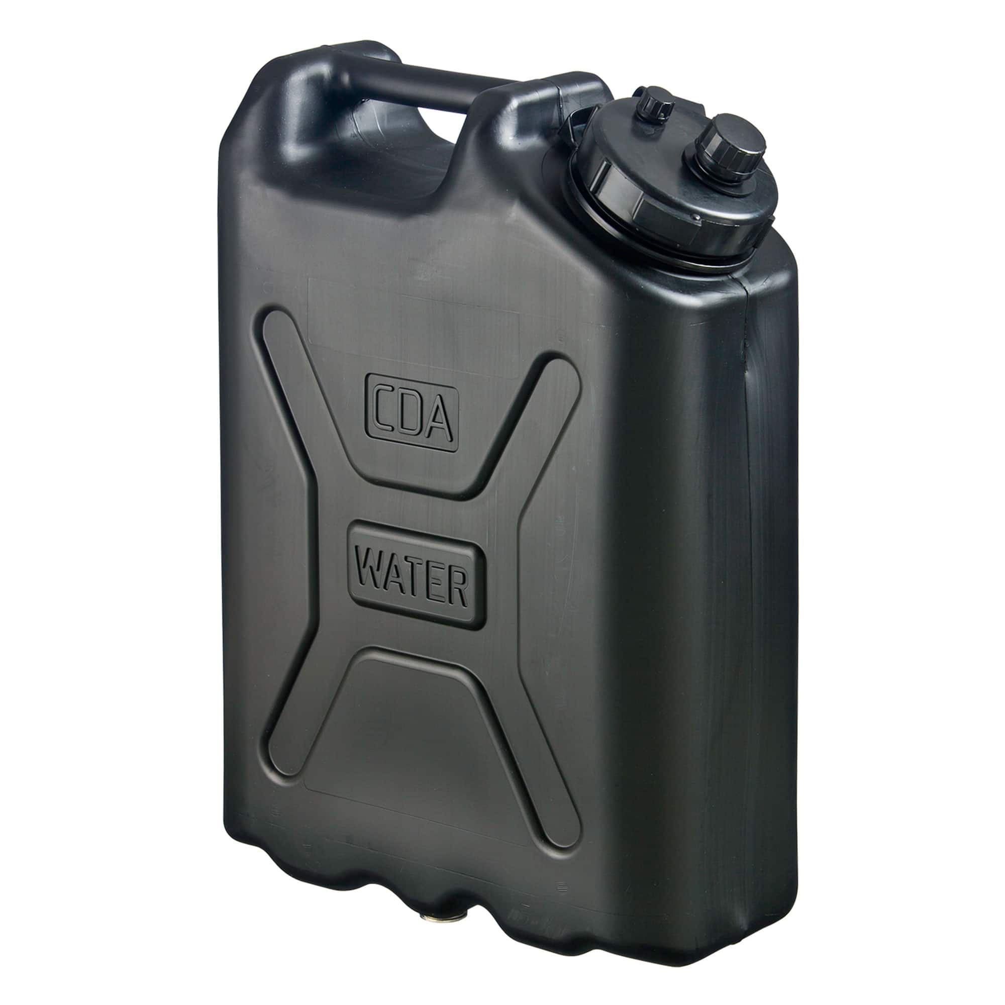 Scepter - 5 Gallon 20 Liter Heavy Duty Military Style HDPE Water Container - Black