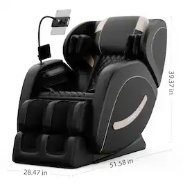 ZACHVO - Zero-Gravity Full-Body Massage Chair - Black