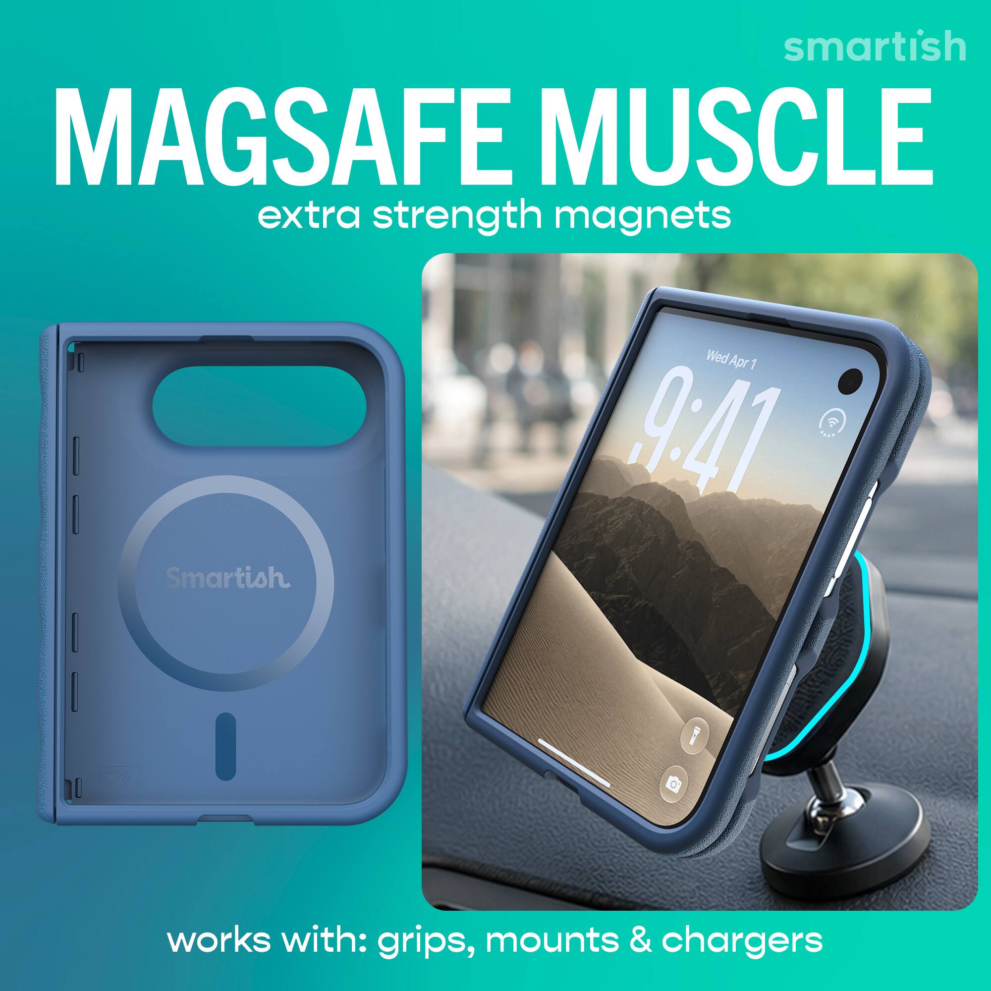 smartish MAGSAFE MUSCLE extra strength magnets  
Wed Apr 1 9:41  
EGG Smartish  
works with: grips, mounts & chargers