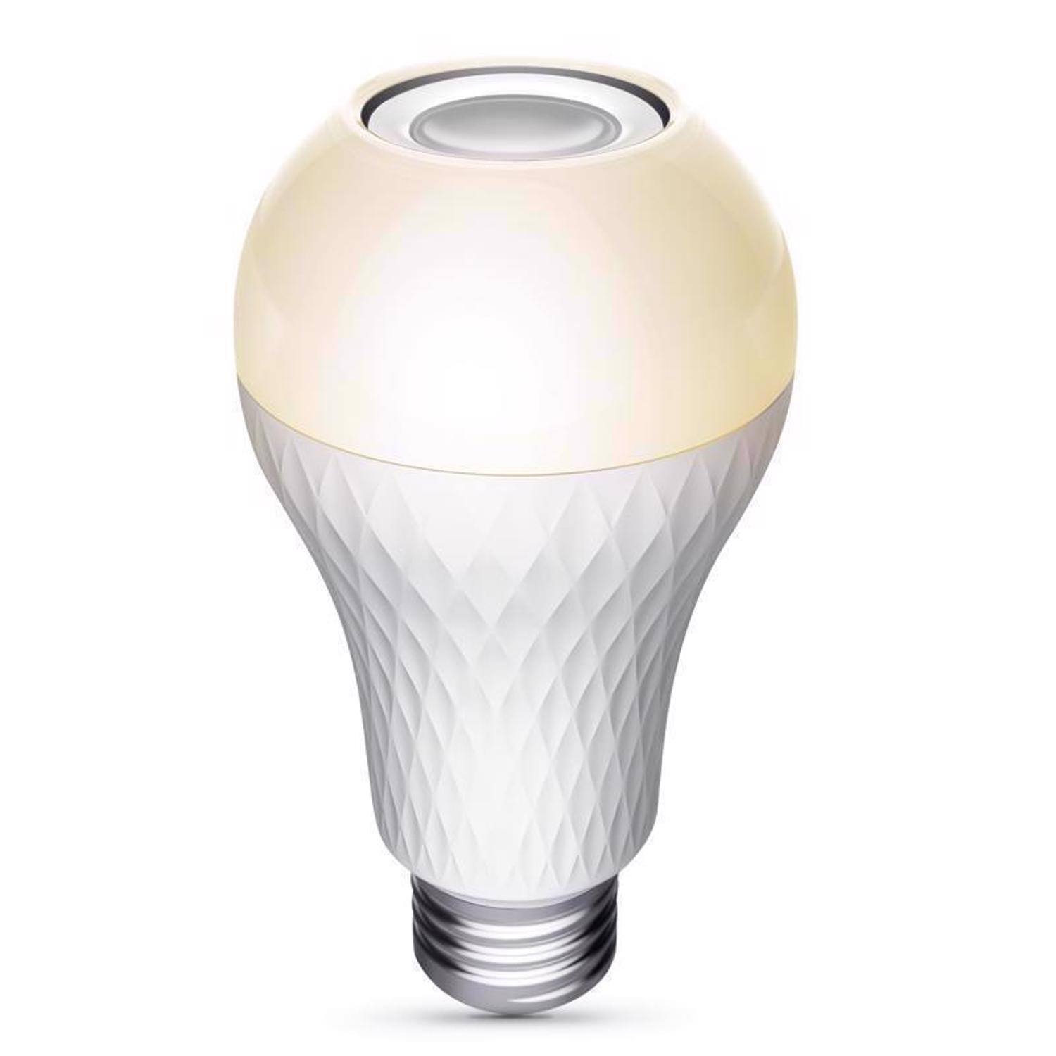Left. FEIT ELECTRIC - Feit A19 E26 (Medium) LED Speaker Bulb Bright White 60 Watt Equivalence 1 pk.
