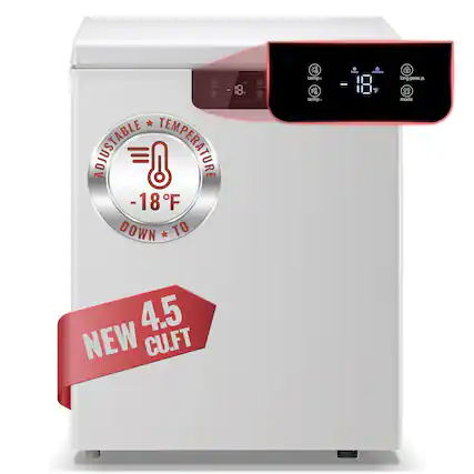 ADJUSTABLE TEMPERATURE -18°F DOWN TO
NEW 4.5 CU.FT