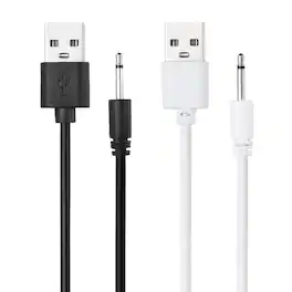 Unique Bargains - USB to DC Charging Cable, 2.6ft, 5V 1A, 2pcs - Ideal for Routers, Speakers, Cameras, and Other 5V Devices - Black/White