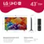 LG UHD AI 43UT7000PUA 43" Class (43" Diag) 38.1" 2.3" L 2 - - - - 2 1 22.2" 43.1" 24.4" a 5 1 1 - + + + - - S A  1 a O . c - 0 . . . - . - - L 31.7- 7.9 Dimensions (Inches W x H x D) 38.1 x 22.2 x 2.3 (without stand) 38.1 x 24.4 x 7.9 (with stand) 31.7 x 7.9 (stand footprint) What's in the box Remote Power Cable Remote Control Batteries Stand Quick Start Guide