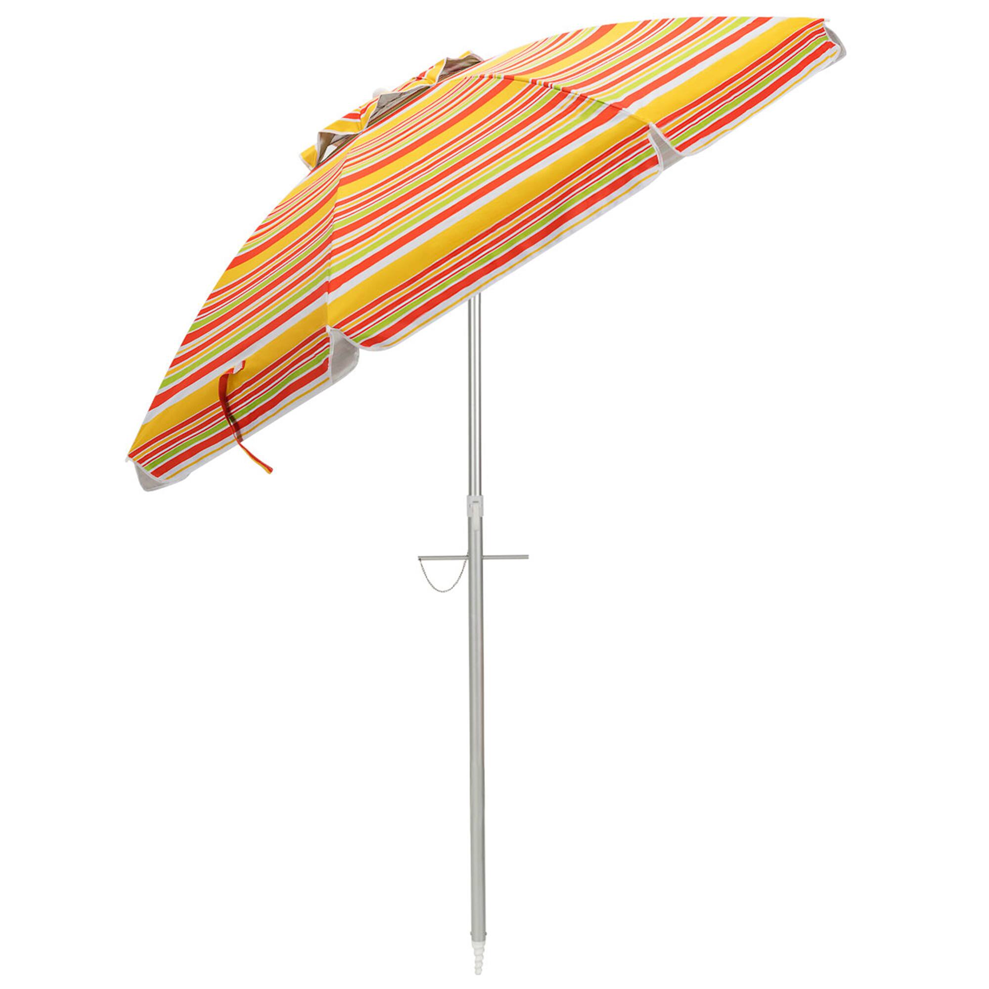 Alt View 4. Gymax - Gymax 6.5Ft Beach Umbrella w/ Tilt Mechanism Sand Anchor Carrying Bag Yellow + Orange - Yellow + Orange.